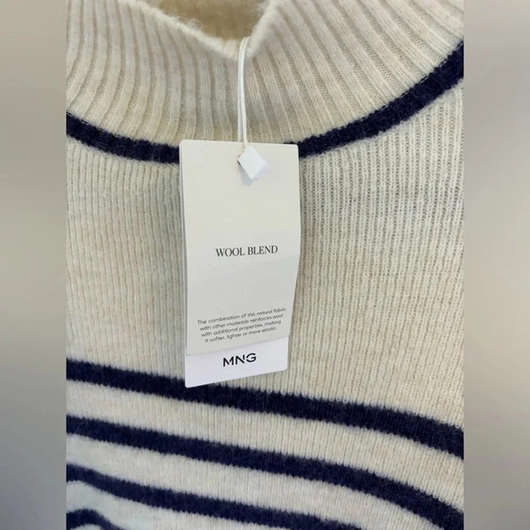 Mango Wool Blend  Striped Sweater NWT - Picture 9 of 12